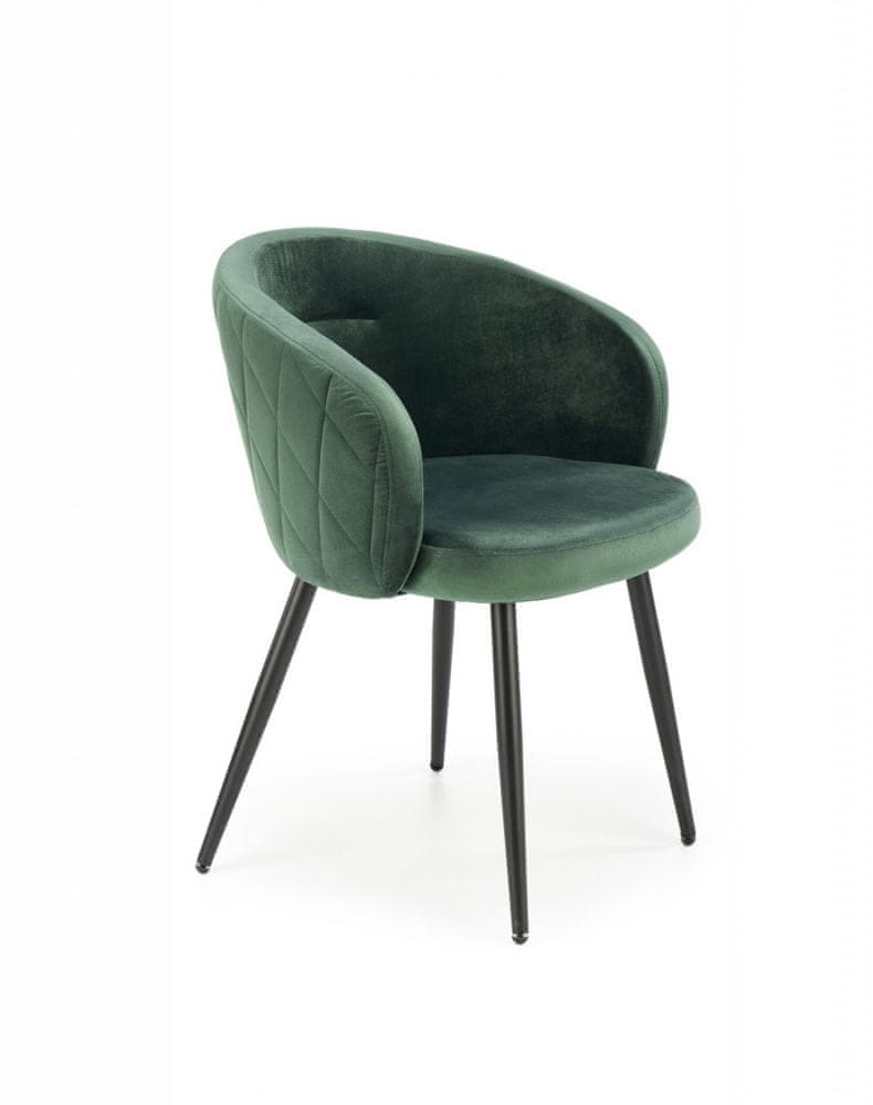 Halmar Kovová stoličky K430, tmavo zelená